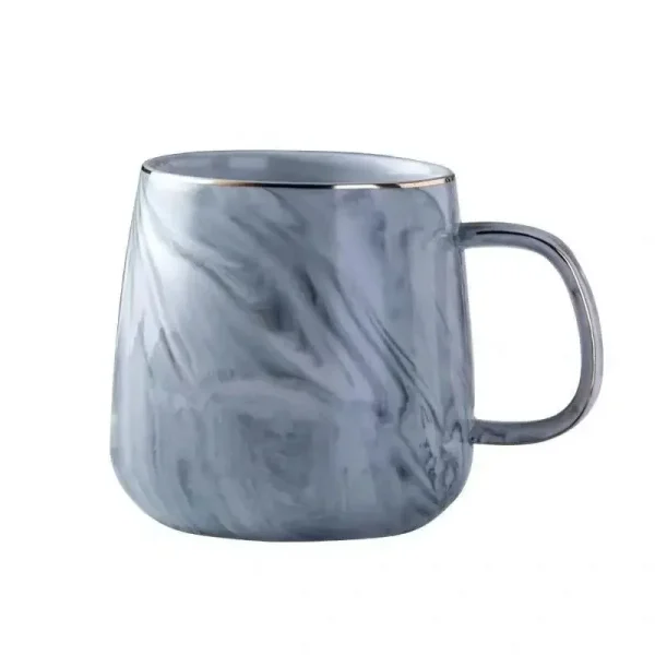 400ml Vintage Ceramic Coffee Cup Nordic Style Gold Rim Breakfast Oatmeal Milk Mug Marble Pattern Creative Teacup Couple Drinking 4