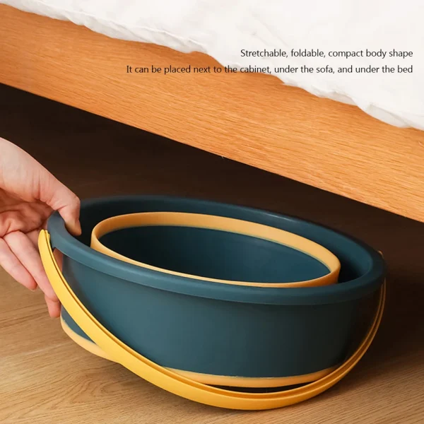 5/10L Folding Portable Bucket with Cover Car Wash Fishing Bathroom Tool Silicone Bucket Outdoor Camping Household Supplies 3