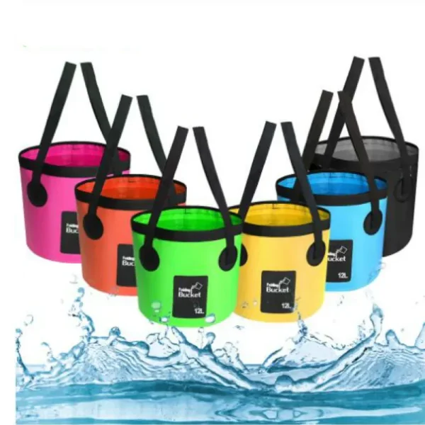 12L 20L Bowl Sink Washing Bag Car Wash Bucket Portable Outdoor Travel Foldable Water Multifunction Folding 6