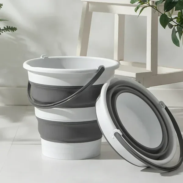 5/10/15L Folding Fishing Bucket Household Cleaning Mop Bucket Portable Bucket Outdoor Picnic Camping Collapsible Space Saving 4
