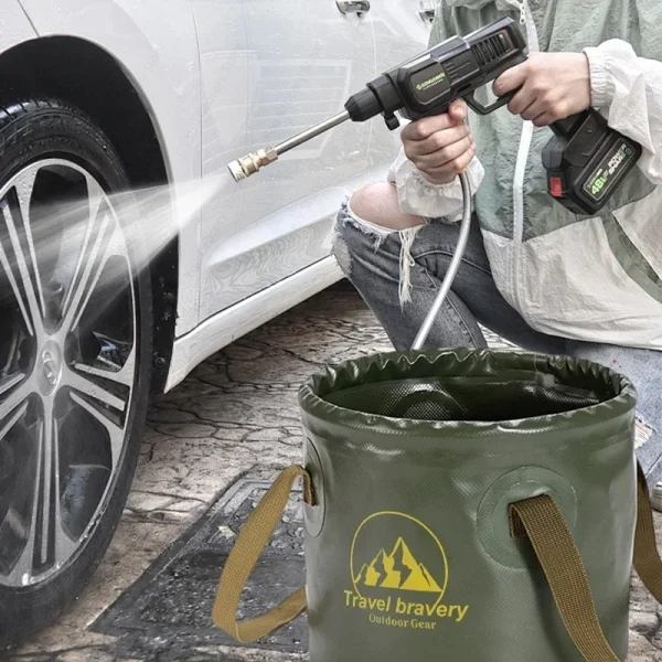 5/10/20L Folding Portable Bucket with Cover Car Wash Fishing Bathroom Tool Silicone Bucket Outdoor Camping Household Supplies ﻿ 4