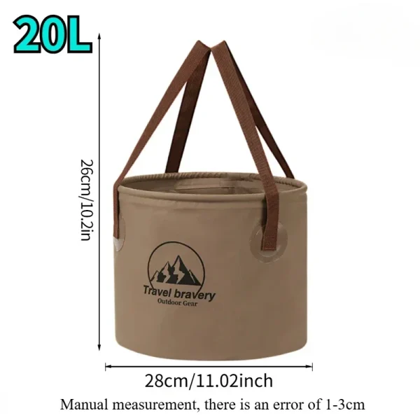 5/10/20L Folding Portable Bucket with Cover Car Wash Fishing Bathroom Tool Silicone Bucket Outdoor Camping Household Supplies ﻿ 6