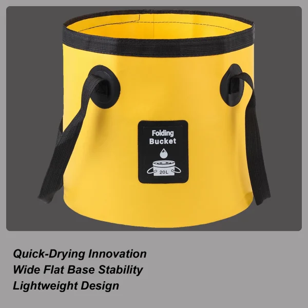 Folding Bucket Water Container for Camping 12/20 L Waterproof Folding Bucket with Handle for Travel Car Washing Beach Gardening 2
