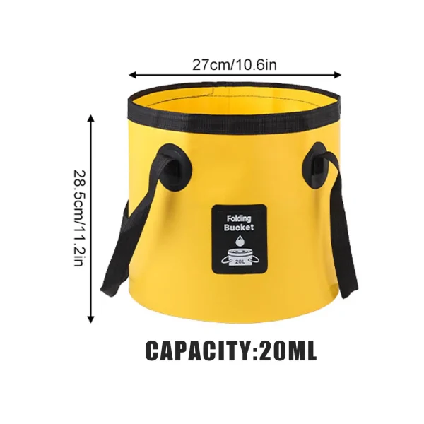 Folding Bucket Water Container for Camping 12/20 L Waterproof Folding Bucket with Handle for Travel Car Washing Beach Gardening 6