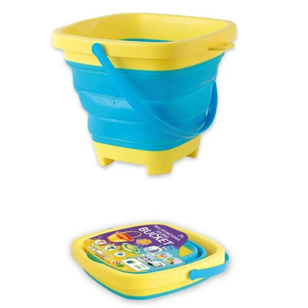 3 Style Portable Beach Bucket Sand Toy Foldable Collapsible Multi Purpose Silicone Pail Portable Beach Bucket Sand Toy No shovel 5