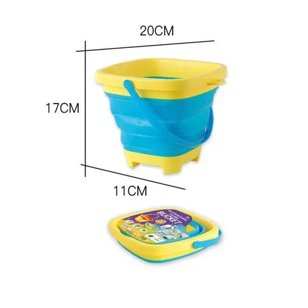 3 Style Portable Beach Bucket Sand Toy Foldable Collapsible Multi Purpose Silicone Pail Portable Beach Bucket Sand Toy No shovel 6