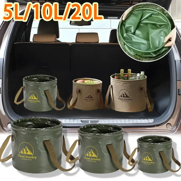 5/10/20L Collapsible Car Water Bucket Portable Foldable Sink for Camping Hiking Fishing Outdoor Activities Multipurpose Storage 1