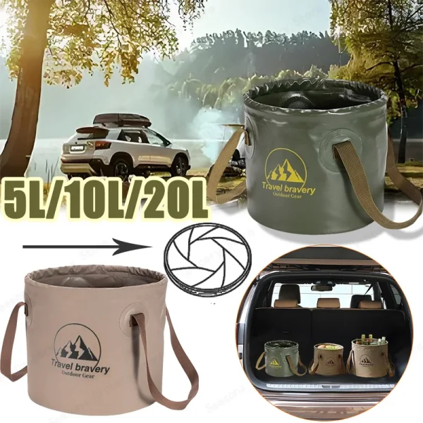 5/10/20L Collapsible Car Water Bucket Portable Foldable Sink for Camping Hiking Fishing Outdoor Activities Multipurpose Storage 2