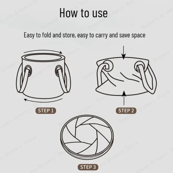 5/10/20L Collapsible Car Water Bucket Portable Foldable Sink for Camping Hiking Fishing Outdoor Activities Multipurpose Storage 3