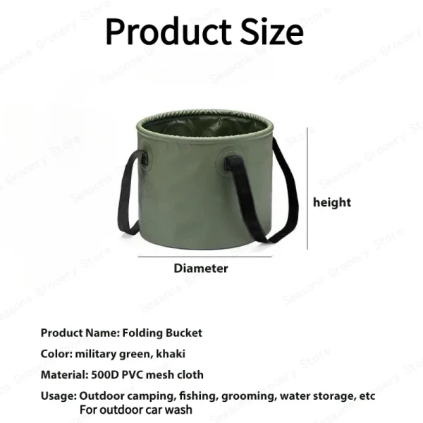 5/10/20L Collapsible Car Water Bucket Portable Foldable Sink for Camping Hiking Fishing Outdoor Activities Multipurpose Storage 4