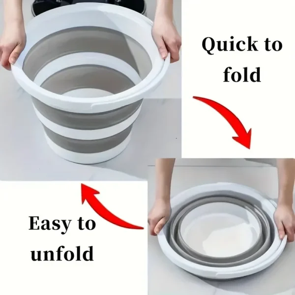 5L Portable Folding Water Bucket,car Outdoor Fishing Bucket,travel and Household Multi-purpose expandable Bucket Car Wash Bucket 2