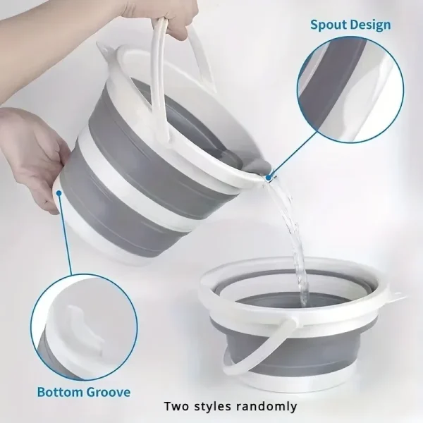 5L Portable Folding Water Bucket,car Outdoor Fishing Bucket,travel and Household Multi-purpose expandable Bucket Car Wash Bucket 4