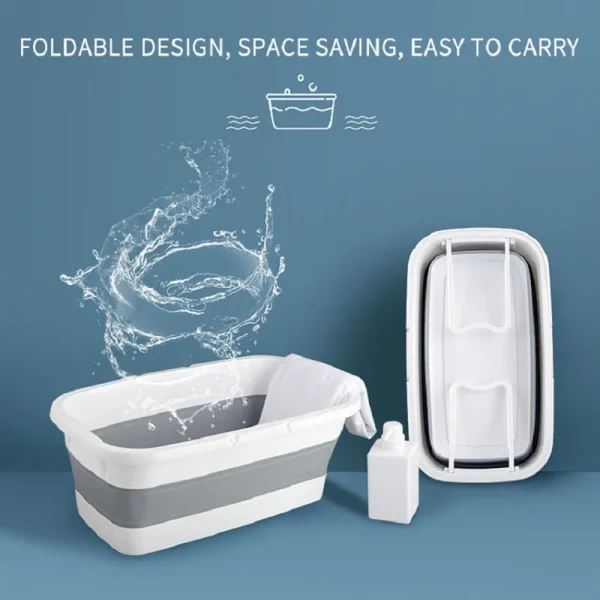 Portable Silicone Folding Car Wash Bucket Large Mop Bucket, Rectangular Thickened Plastic Household 3