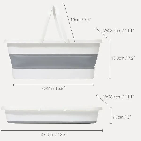 Portable Silicone Folding Car Wash Bucket Large Mop Bucket, Rectangular Thickened Plastic Household 5