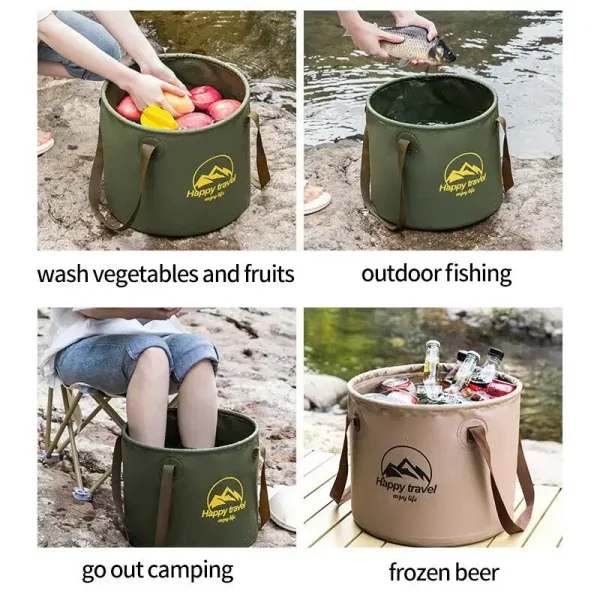 Folding Camping Cube Water Bucket Foldable Collapsible Bucket Camp Supplies For Tourism Car Wash Fishing Car Camping Accessories 2