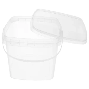 Plastic Bucket Square Containers With Handle Clear Food Empty Portable Farm Water Small Storage Household Bucket 1