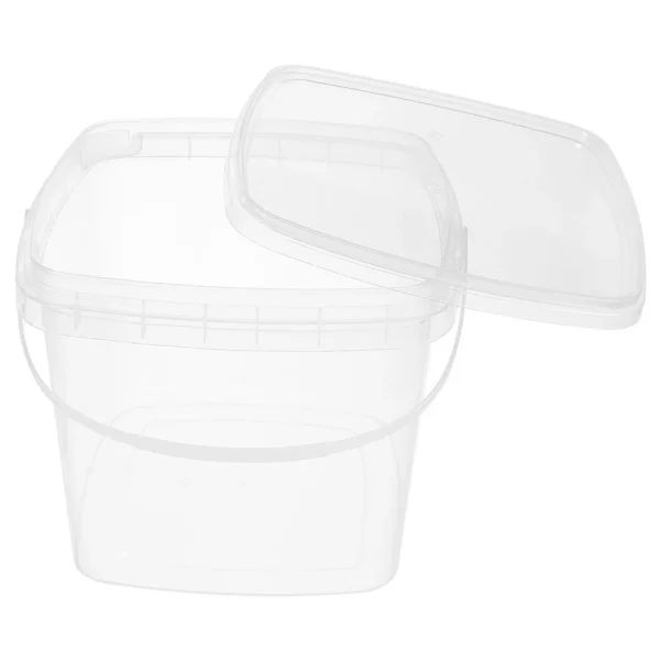 Plastic Bucket Square Containers With Handle Clear Food Empty Portable Farm Water Small Storage Household Bucket 1