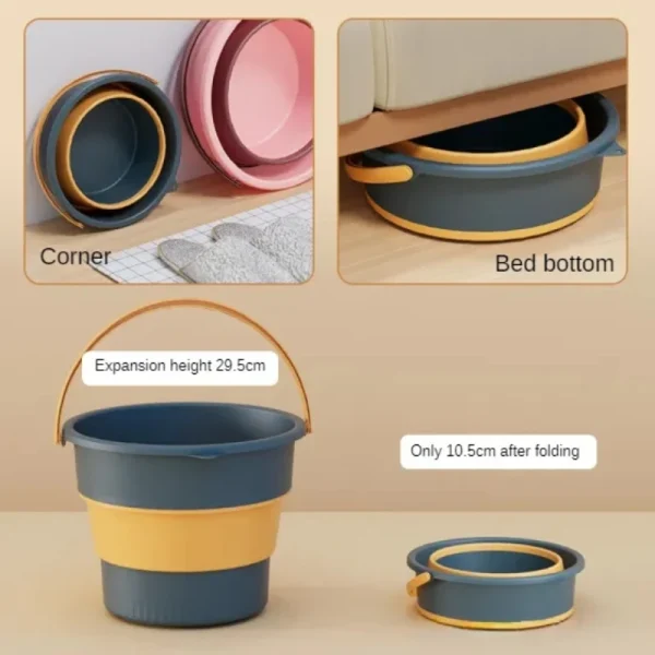 Silicone Bucket for Fishing Promotion Folding Bucket Car Wash Outdoor Fishing Supplies Square Bathroom Kitchen Camp Bucket 2