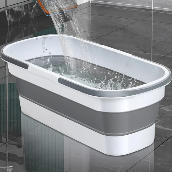 Rectangular Fishing Bucket Portable Plastic Washing Basin Collapsible Space-Saving Large Capacity for Camping Traveling Picnic 1