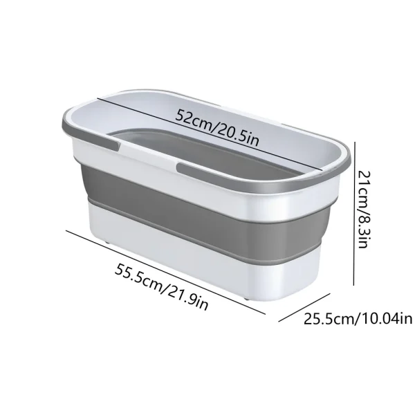 Rectangular Fishing Bucket Portable Plastic Washing Basin Collapsible Space-Saving Large Capacity for Camping Traveling Picnic 6