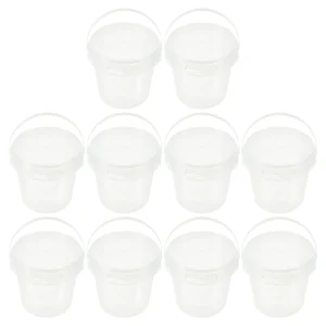 10 Pcs Transparent Small Barrel Storage Bucket Ice Condiment Food Plastic Toys Buckets Round Pp Refrigerator 1