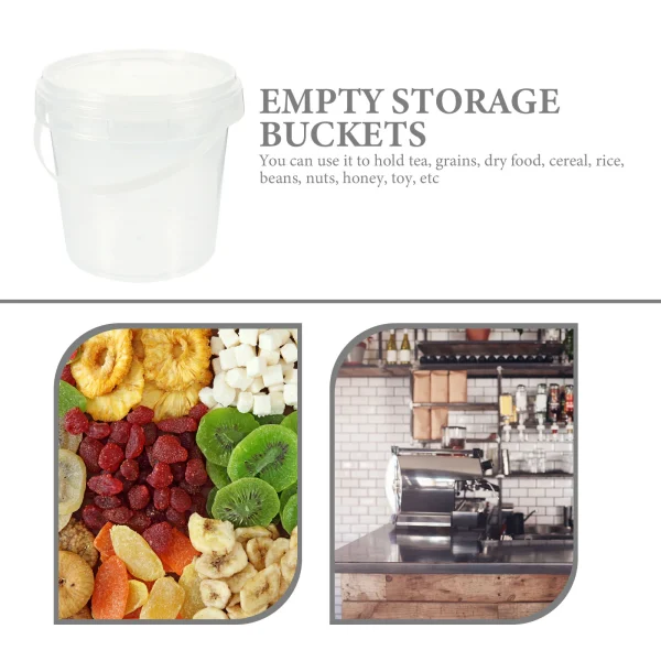 10 Pcs Transparent Small Barrel Storage Bucket Ice Condiment Food Plastic Toys Buckets Round Pp Refrigerator 2