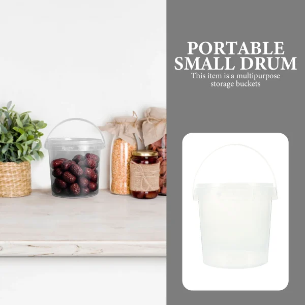 10 Pcs Transparent Small Barrel Storage Bucket Ice Condiment Food Plastic Toys Buckets Round Pp Refrigerator 3
