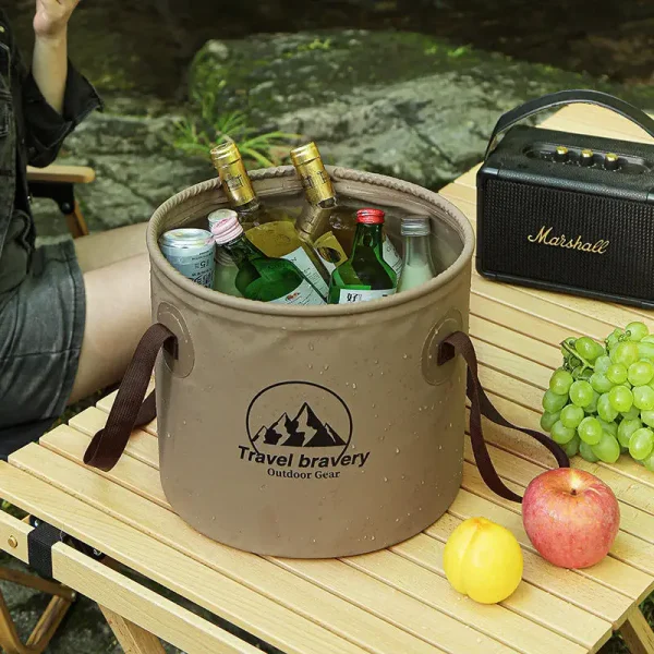 10L Outdoor Multifunctional Bucket Collapsible Portable Travel Bucket Large Capacity Carrying Bucket Camping Fishing Bucket 4