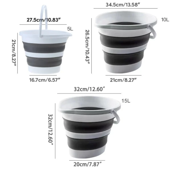 Folding Water Bucket Portable Collapsible Buckets Space Saving Outdoor Water Pail for Garden Camping Fishing Car Drop Shipping 6