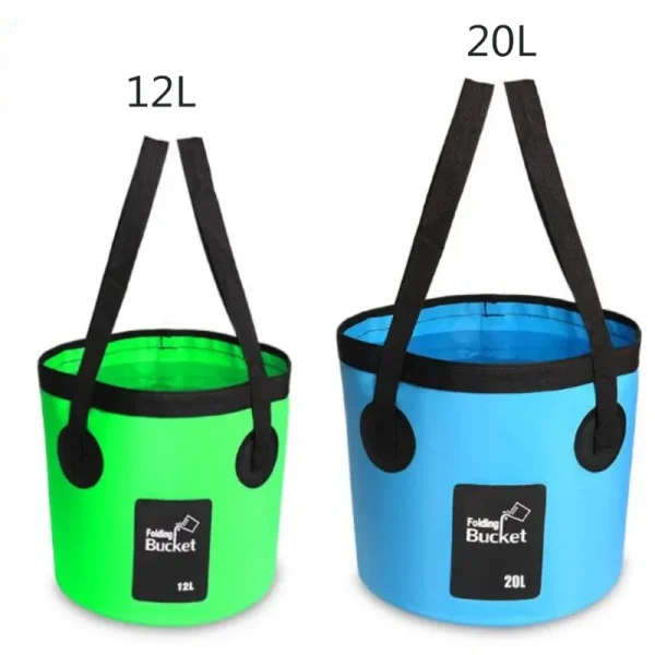 12L 20L Waterproof Water Bags Fishing Folding Bucket Portable Bucket Water Container Storage Carrier Bag 2
