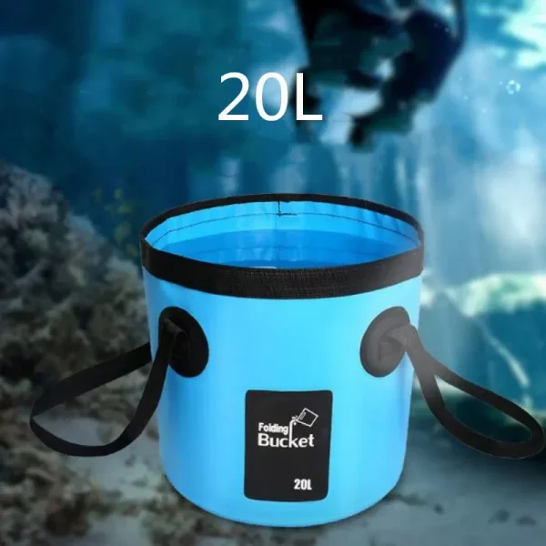 12L 20L Waterproof Water Bags Fishing Folding Bucket Portable Bucket Water Container Storage Carrier Bag 3