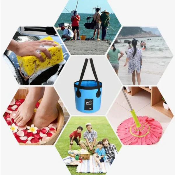 12L 20L Waterproof Water Bags Fishing Folding Bucket Portable Bucket Water Container Storage Carrier Bag 4