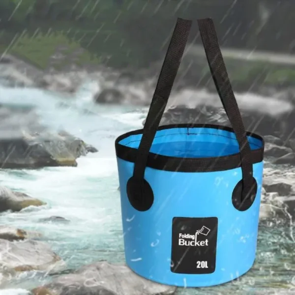 12L 20L Waterproof Water Bags Fishing Folding Bucket Portable Bucket Water Container Storage Carrier Bag 5
