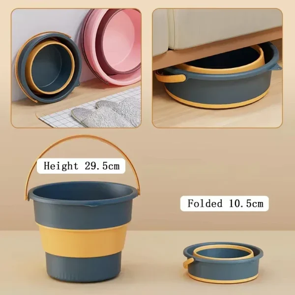 17L Folding Cube Bucket Car Wash Fishing Multifunctional Basin Silicone Collapsible Bucket Large Capacity Household Items 2