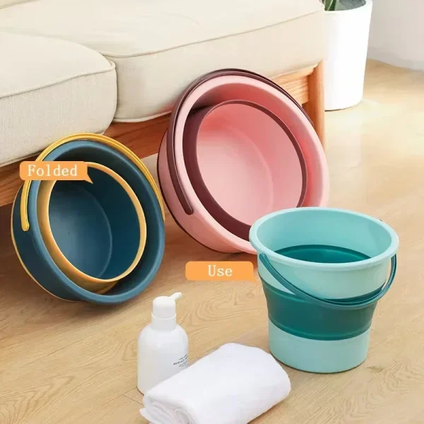 17L Folding Cube Bucket Car Wash Fishing Multifunctional Basin Silicone Collapsible Bucket Large Capacity Household Items 3