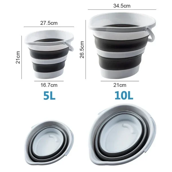 New 5/10/15L Foldable Water Tank Foldable Plastic Household Cleaning Bucket Outdoor Portable Camping Garden Fishing Supplies 2