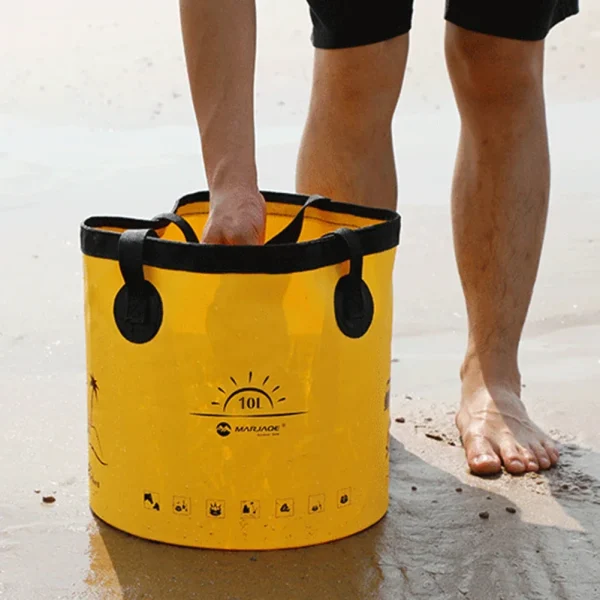 10L Portable Bucket Waterproof Water Storage Bag Multifunction Collapsible Bucket Lightweight for Travel Fishing Boating 6