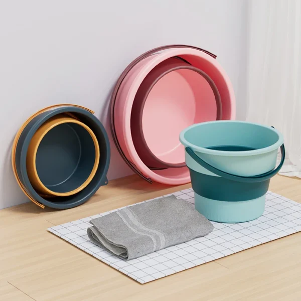 5/10L Silicone Bucket for Fishing Promotion Folding Bucket Car Wash Outdoor Fishing Supplies Square Bathroom Kitchen Camp Bucket 3