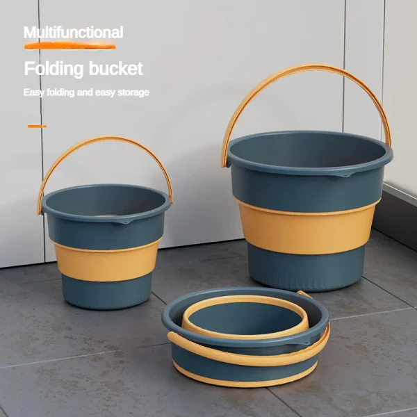 17LSilicone Bucket for Fishing Promotion Folding Bucket Car Wash Outdoor Fishing Supplies Square Bathroom Kitchen Camp Bucket 1