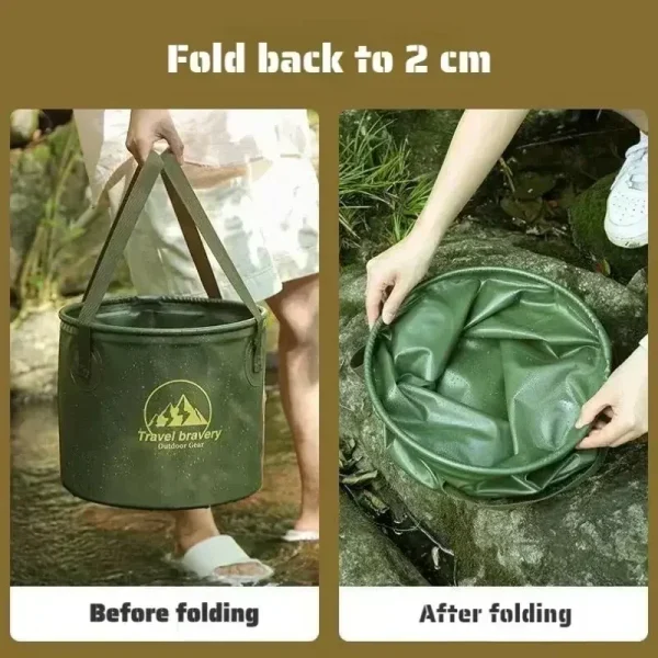5/10/20L Folding Portable Bucket with Cover Car Wash Fishing Bathroom Tool Silicone Bucket Outdoor Camping Household Supplies 4
