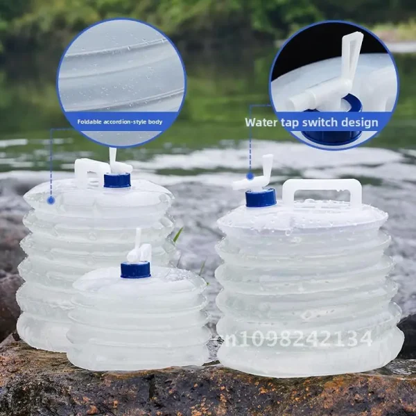 Portable Self-Driving Tour Plastic Bucket Folding Water Storage Tank for Home Car Travel Transparent with Multiple Sizes 3