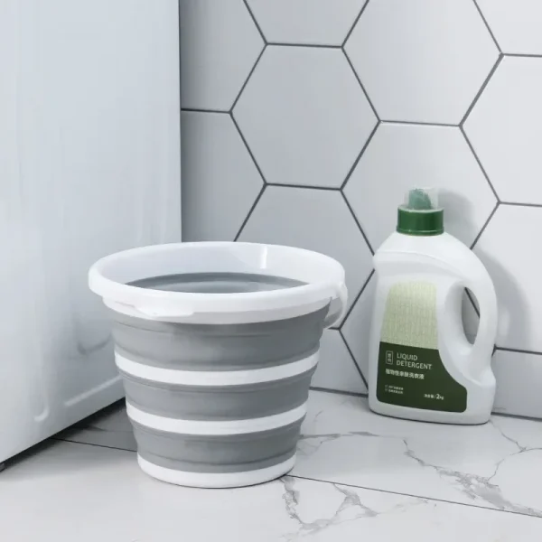 Folding Bucket Bathroom Silicone Outdoor Car Wash Bucket Fishing Supplies Kitchen Camp Bucket 2