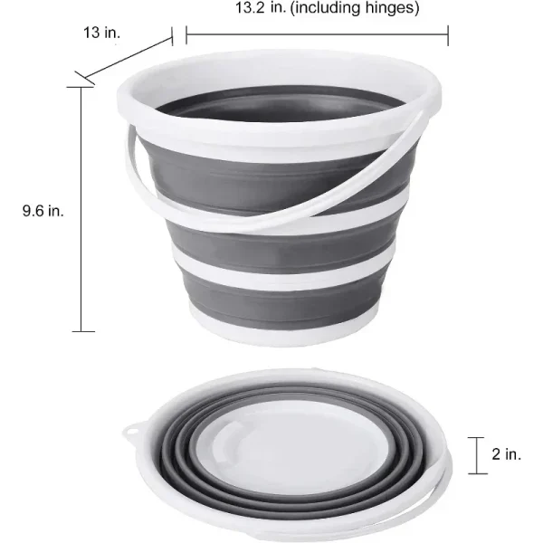 Folding Bucket Bathroom Silicone Outdoor Car Wash Bucket Fishing Supplies Kitchen Camp Bucket 6