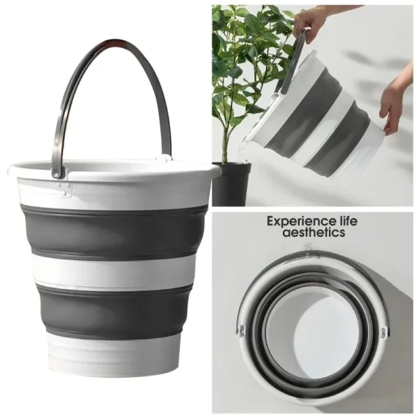 5/10/15L Portable Folding Bucket for Washing Outdoor Foldable Basin Silicone Water Bucket Camping Space Saving Car Wash Buckets 1