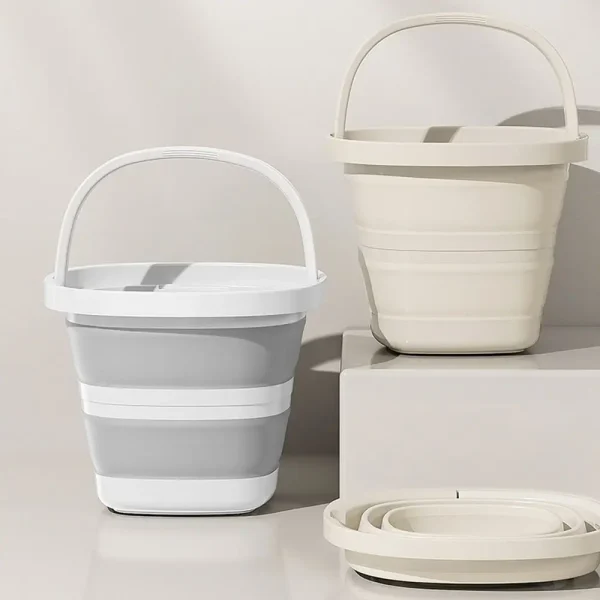 Multifunctional Folding Bucket 5/10L Space-Saving Outdoor Fishing Bucket Compact Thickened Foot Soaking Bucket 1
