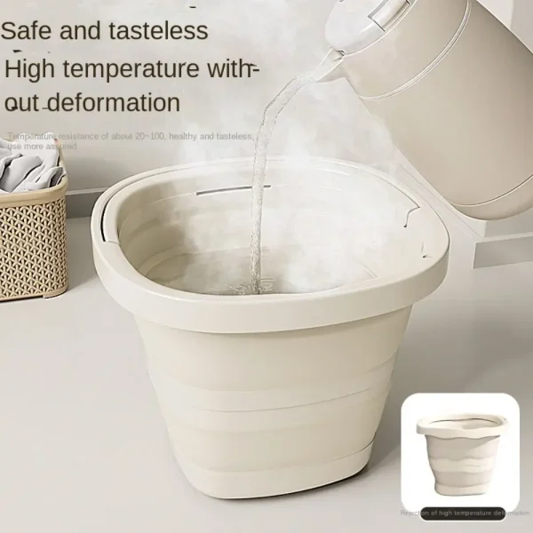 Multifunctional Folding Bucket 5/10L Space-Saving Outdoor Fishing Bucket Compact Thickened Foot Soaking Bucket 3
