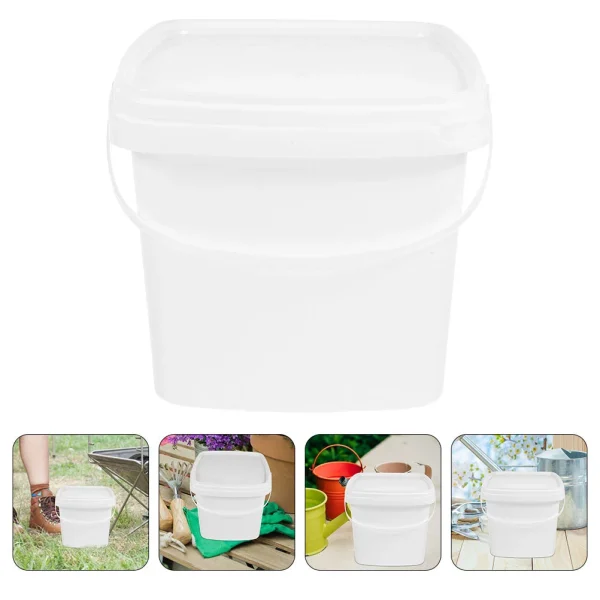 Bucket Plastic Barrel With Handle Multi Functional Water Container Storage Bin Portable Plastic Pail Household 4