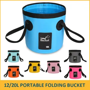 12/20L Portable Folding Bucket, Foldable Fishing Bucket, Camping Water Storage Container Collapsible Outdoor Travel Water Bucket 1