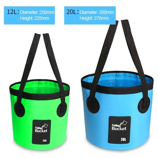 12/20L Portable Folding Bucket, Foldable Fishing Bucket, Camping Water Storage Container Collapsible Outdoor Travel Water Bucket 4