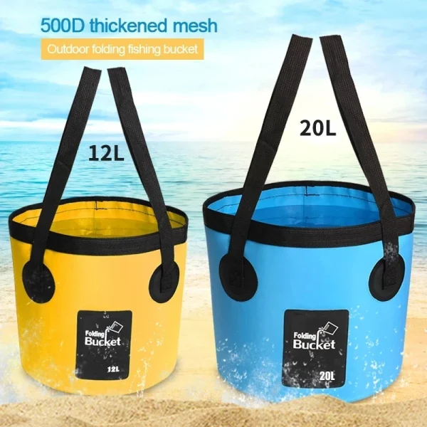 12/20L Portable Folding Bucket, Foldable Fishing Bucket, Camping Water Storage Container Collapsible Outdoor Travel Water Bucket 5